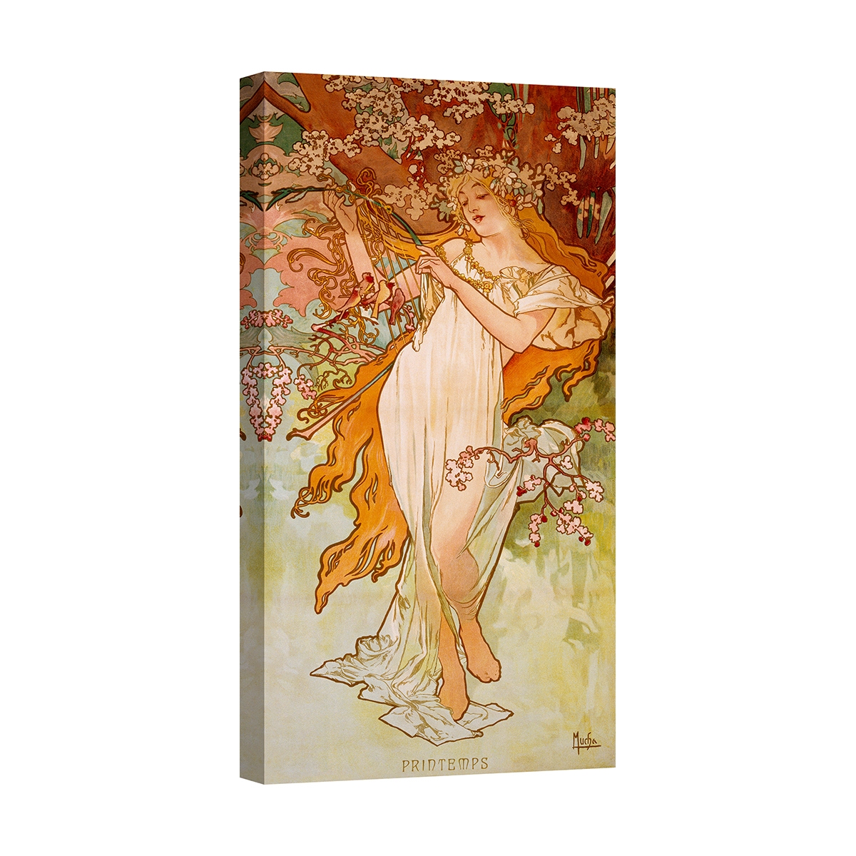 Quadro stampa su tela floreale stile liberty Primavera Alphonse Mucha Promozione Quadro stampa su tela floreale stile liberty Primavera Alphonse Mucha Promozione