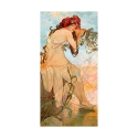Stampa su tela canvas donna con decori floreali Estate Alphonse Mucha Offerta