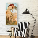 Stampa su tela canvas donna con decori floreali Estate Alphonse Mucha Saldi