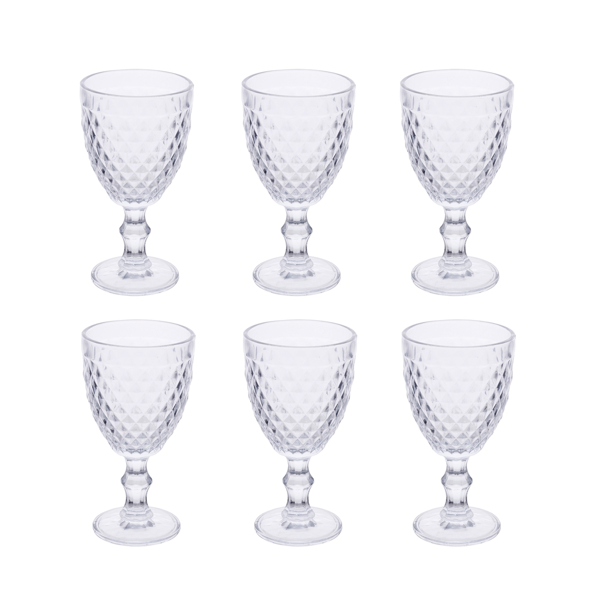 Set 6 calici trasparenti in vetro lavorato design classico Madame Promozione Set 6 calici trasparenti in vetro lavorato design classico Madame Promozione