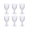 Set 6 calici trasparenti in vetro lavorato design classico Madame Promozione