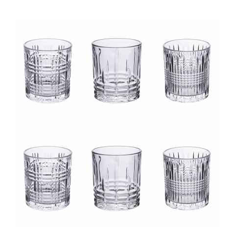 Set 6 bicchieri acqua da tavola vetro trasparente New Vintage Promozione