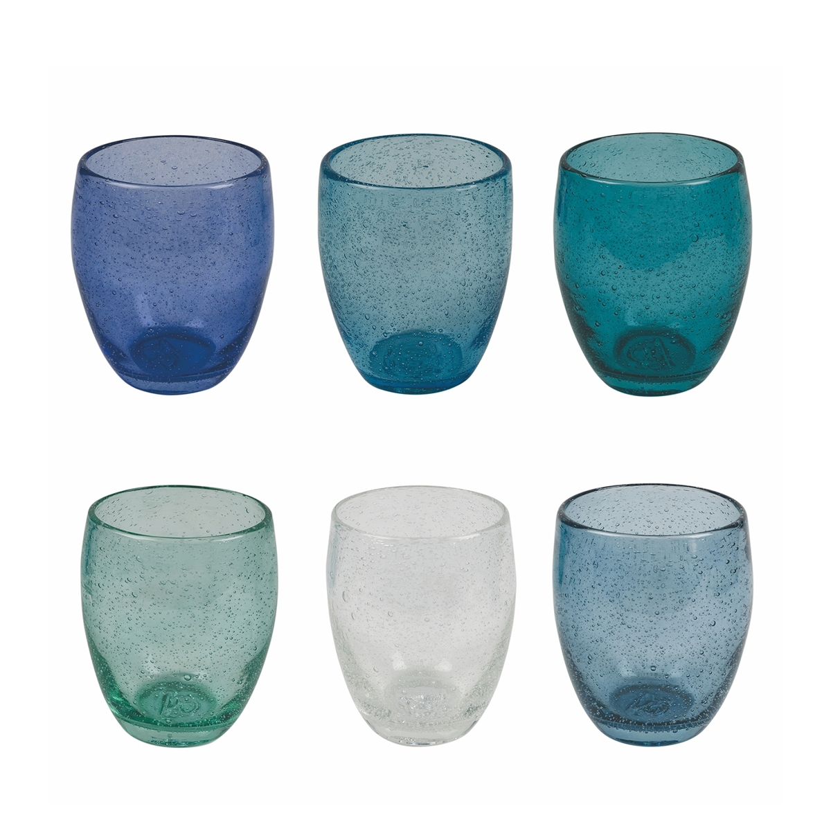 Set 6 bicchieri blu da tavola per acqua in vetro soffiato Acapulco Ocean Promozione Set 6 bicchieri blu da tavola per acqua in vetro soffiato Acapulco Ocean Promozione