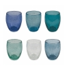 Set 6 bicchieri blu da tavola per acqua in vetro soffiato Acapulco Ocean Promozione
