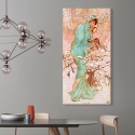 Quadro stampa su tela donna stile liberty Inverno Alphonse Mucha Saldi
