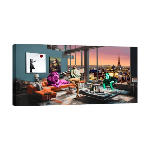 Stampa su tela quadro pop art moderno Surrealofts Paris Gerard Madau Promozione
