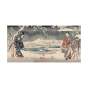 Stampa su tela Paesaggio innevato con una donna e un uomo Ando Hiroshige Offerta