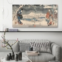 Stampa su tela Paesaggio innevato con una donna e un uomo Ando Hiroshige Saldi