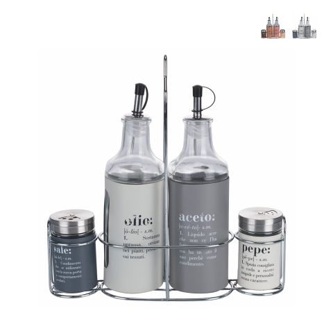 Set portacondimenti olio sale aceto spezie pepe da tavola Victionary Promozione