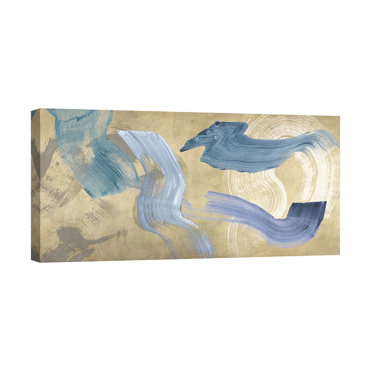 Stampa su tela quadro moderno astratto Blue Waves on Gold Haru Ikeda Promozione Stampa su tela quadro moderno astratto Blue Waves on Gold Haru Ikeda Promozione