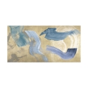 Stampa su tela quadro moderno astratto Blue Waves on Gold Haru Ikeda Offerta