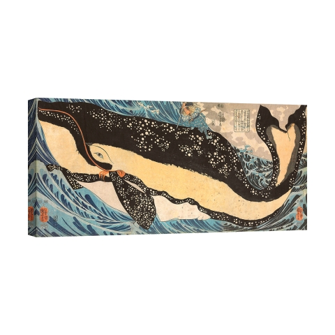 Stampa su tela Miyamoto uccide una balena gigante Kuniyoshi Utagawa Promozione