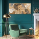 Quadro moderno astratto oro beige blu Metallic Movements Haru Ikeda Vendita