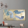 Stampa su tela quadro moderno astratto Blue Waves on Gold Haru Ikeda Saldi