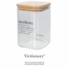 Barattolo per zucchero in vetro con coperchio bambù 10x10x14 Victionary Vendita