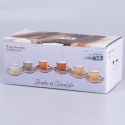 Set 6 tazzine da caffè con piattini design colorato Baita Scelta