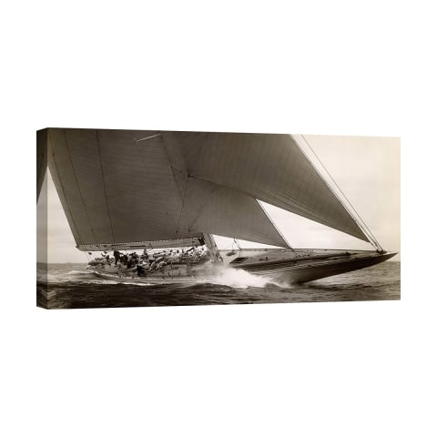 Quadro stampa barca a vela vintage J Class Sailboat, 1934 Edwin Levick Promozione