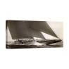 Quadro stampa barca a vela vintage J Class Sailboat, 1934 Edwin Levick Promozione