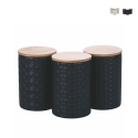 Set 3 barattoli da cucina in ceramica coperchio Shade of Shape Geometrie Stock