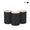 Set 3 barattoli da cucina in ceramica coperchio Shade of Shape Geometrie Stock