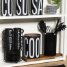 Set 6 tazzine da caffè con piattino in gres e stand in acciaio Bigismore Saldi
