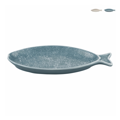 Piatto in ceramica ovale da portata design marino 24x10,5 Kos Promozione