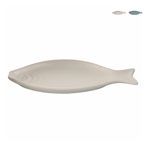 Piatto ovale da portata in ceramica design marino 31x12,5 cm Kos Promozione