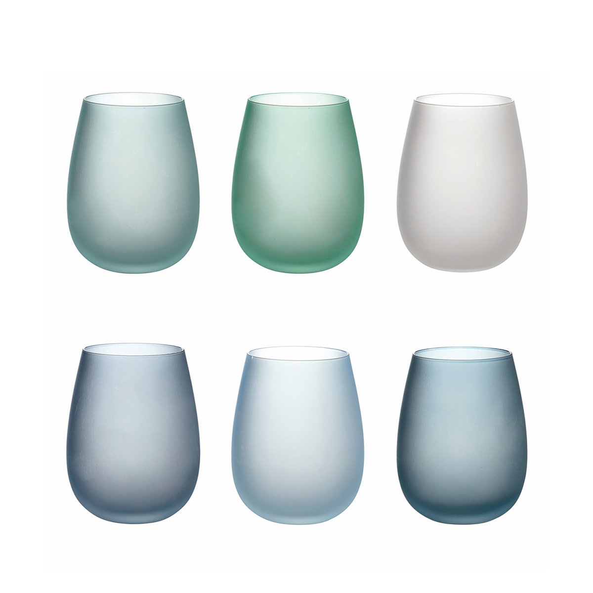 Set bicchieri in vetro azzurro effetto ghiaccio 600ml Happy Hour Ocean Promozione Set bicchieri in vetro azzurro effetto ghiaccio 600ml Happy Hour Ocean Promozione