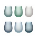 Set bicchieri in vetro azzurro effetto ghiaccio 600ml Happy Hour Ocean Promozione
