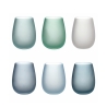 Set bicchieri in vetro azzurro effetto ghiaccio 600ml Happy Hour Ocean Promozione