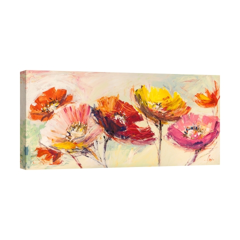 Quadro floreale colorato stampa su tela canvas Nel vento Luigi Florio Promozione