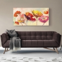 Quadro floreale colorato stampa su tela canvas Nel vento Luigi Florio Saldi