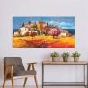 Quadro stampa su tela paesaggio campagna Borgo sul mare Luigi Florio Vendita