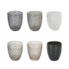 Set 6 bicchieri acqua in vetro colorato trasparente grigio Castle Stone Promozione