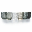 Set 6 bicchieri acqua in vetro colorato trasparente grigio Castle Stone Vendita