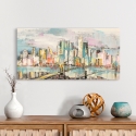 Stampa su tela paesaggio urbano moderno Colori a Manhattan Luigi Florio Vendita