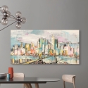 Stampa su tela paesaggio urbano moderno Colori a Manhattan Luigi Florio Saldi