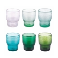 Set 6 bicchieri acqua artigianali in vetro colorato verde Unico Greenery Promozione