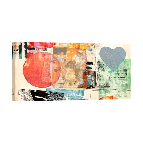 Quadro astratto cuori e cerchi stampa su tela Pop Love 2 Peter Winkel Promozione