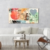Quadro astratto cuori e cerchi stampa su tela Pop Love 2 Peter Winkel Vendita