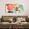 Quadro astratto cuori e cerchi stampa su tela Pop Love 2 Peter Winkel Saldi