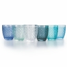 Set 6 bicchieri da tavola in vetro trasparente azzurro Castle Ocean Vendita