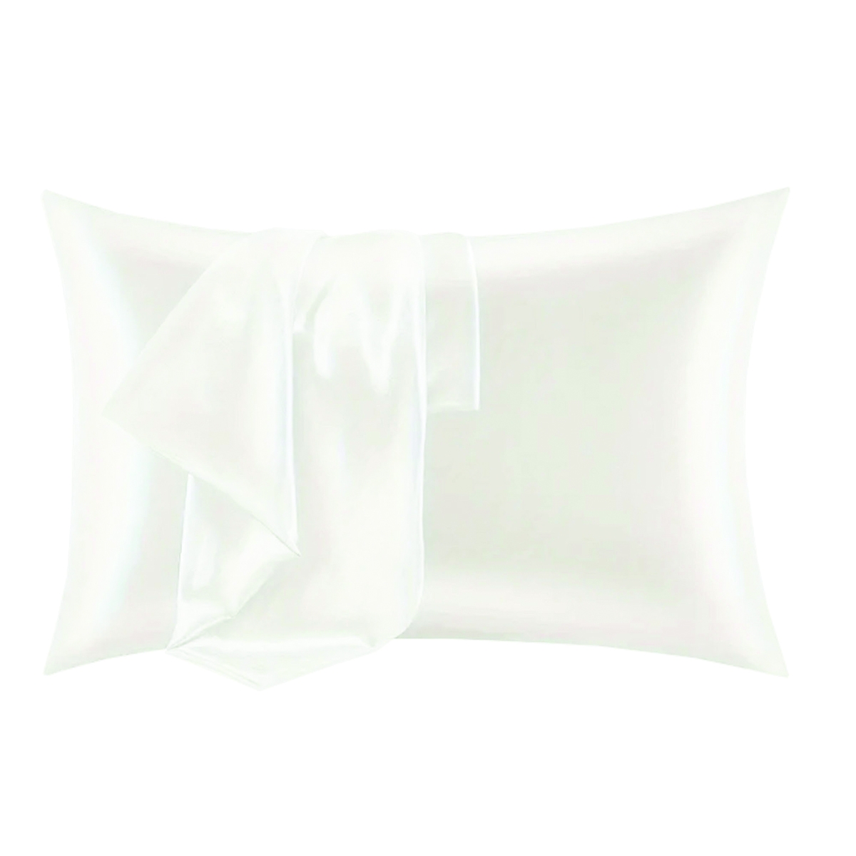 Federa singola in pura seta per cuscino 50x80cm bianco Savanna Promozione