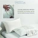 Federa singola in pura seta per cuscino 50x80cm bianco Savanna Sconti