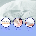 Set 2 federe copricuscino 50x80cm in cotone bianco con zip Dallas Offerta