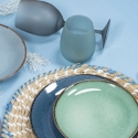 Set bicchieri in vetro azzurro effetto ghiaccio 600ml Happy Hour Ocean Offerta