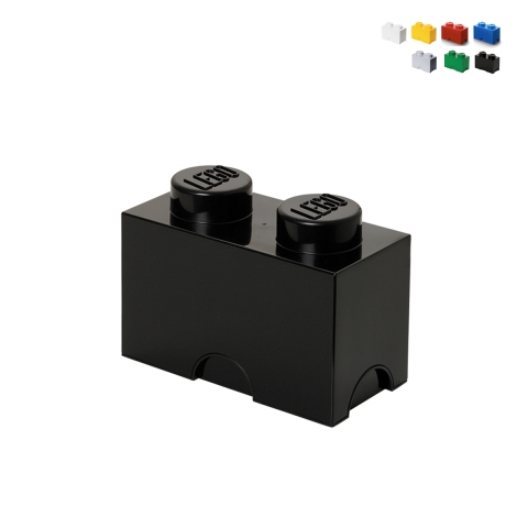 Contenitore rettangolare a mattoncino impilabile LEGO Brick 2 bottoncini Promozione