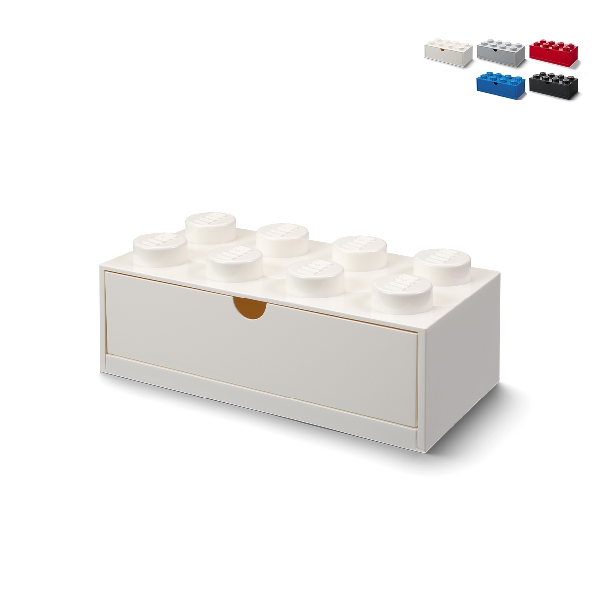 Contenitore a mattoncino con cassetto LEGO Desk Drawer 8 bottoncini Promozione