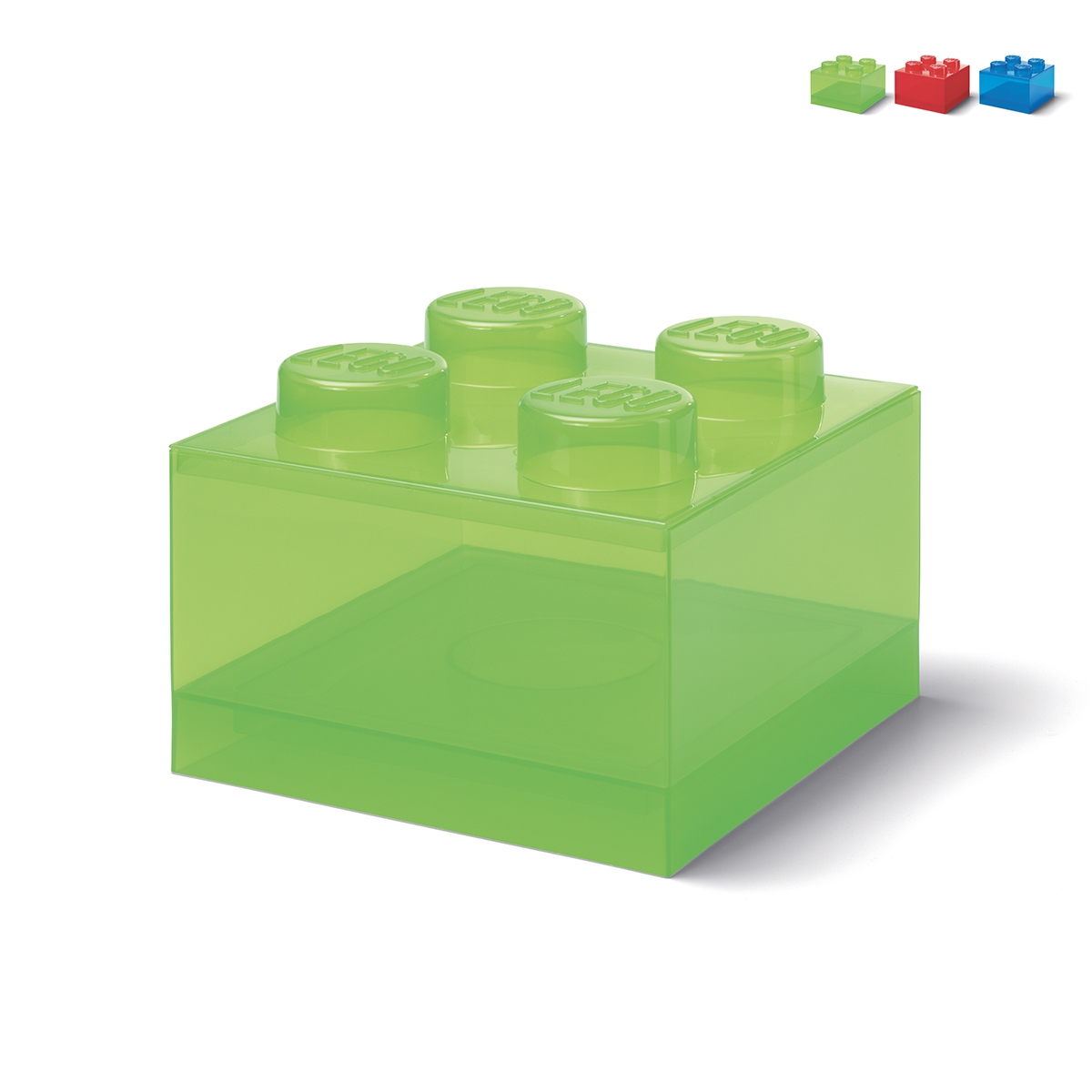 Contenitore trasparente con coperchio LEGO Brick 4 bottoncini Promozione Contenitore trasparente con coperchio LEGO Brick 4 bottoncini Promozione