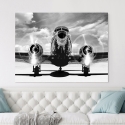Quadro stampa su tela bianco nero aereo vintage Airplane taking off Vendita